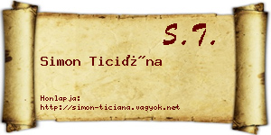 Simon Ticiána névjegykártya